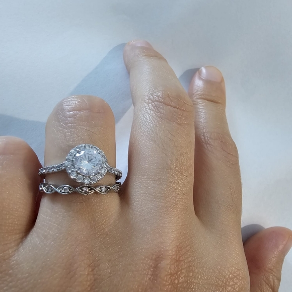 925 sterling silver ring Stamped band - Picture 2 of 5